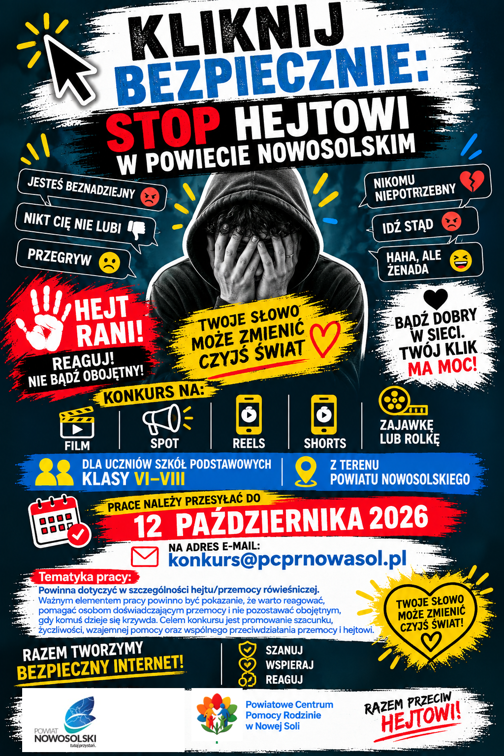 Ilustracja do informacji: Kliknij bezpiecznie: stop hejtowi w powiecie nowosolskim